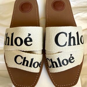 NIB Chloé Woody Slide Logo Sandals – Women’s Size US 9 (EU39) – Brand New in Box